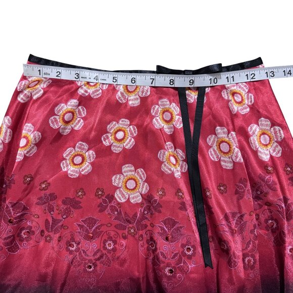 Vintage Secret Charm Women's Black/Red Floral Fit & Flare Flowy Mini Skirt Size - Picture 5 of 7